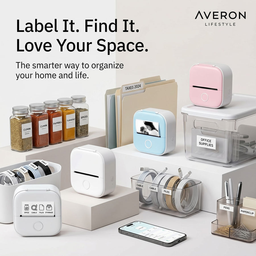 Portable Mini Thermal Label Printer Home Photo Student Question Printer Bluetooth-Compatible Mini Label Printer Price Tag